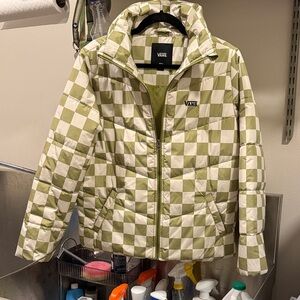 Vans Green Checkered Women's Puffer Jacket